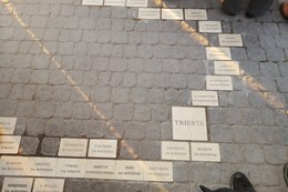 Inaugurazione in Piazza Giuliano e Dalmati con la scopertura delle pietre del ricordo al villaggio Giuliano-Dalmata